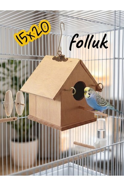 ncy Wooden Budgie Lovebird Parakeet Folluk Nesting Bird House