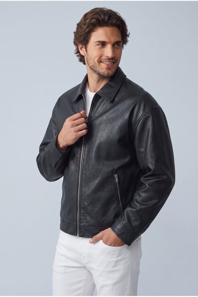 Jack & Jones Jjewarner Casablanca Jacket Noos Black Men's PU Leather Jacket