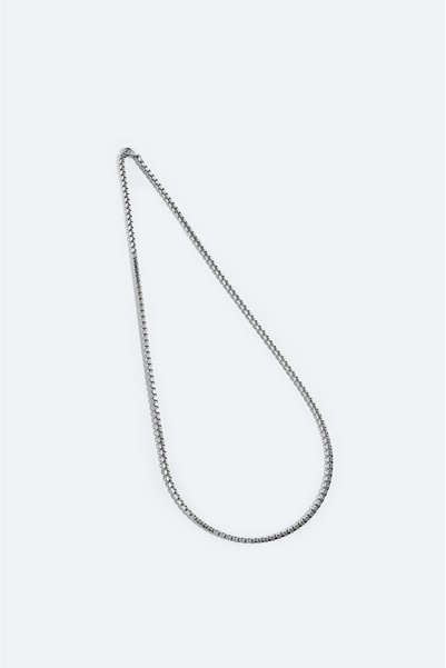 Avva Men's Silver Color 100% Steel Chain Necklace B009823