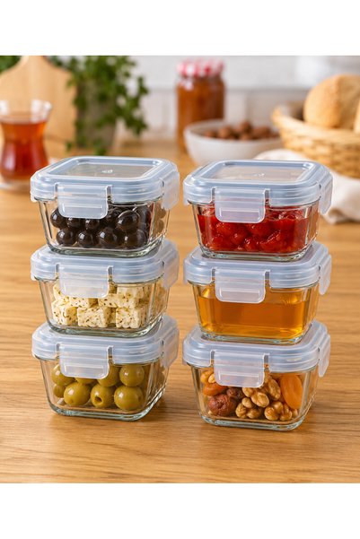 Karçiçeği Home Molino Glass 6'lı 160 ml Vakumlu Cam Kahvaltılık Mini Saklama ...