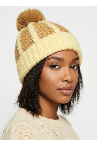 STELLA VESTİNO Unisex Women's Men's Soft Knit Beanie with Pompom - Double Col...
