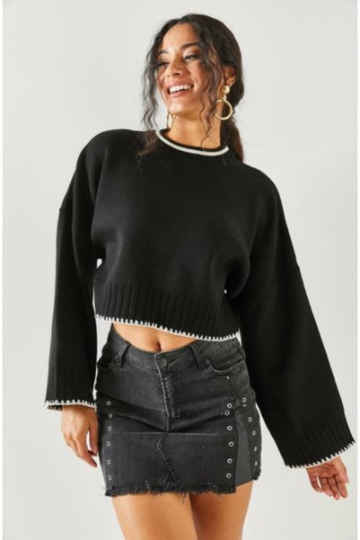 DAMGA Collection Spanish Sleeve Shepherd Stitched Sweater