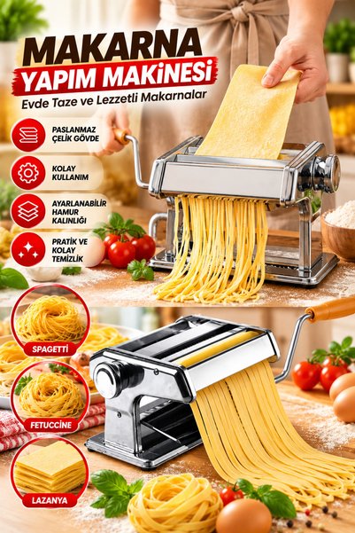Hitfoni Erişte Makarna Yapma Kesme Makinesi Hamur Lazanya Spagetti Makinesi 150 mm