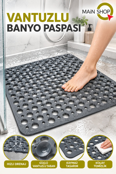 MAİN SHOP Non-Slip Shower Cabin Bathroom and Shower Mat Bubble Suction Cup 54...