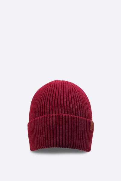 Avva Erkek Bordo Yün Karışımlı Logolu Fitilli Bere B009200