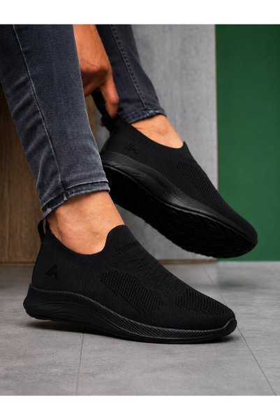 homiro Laceless Knit Sneaker-Black
