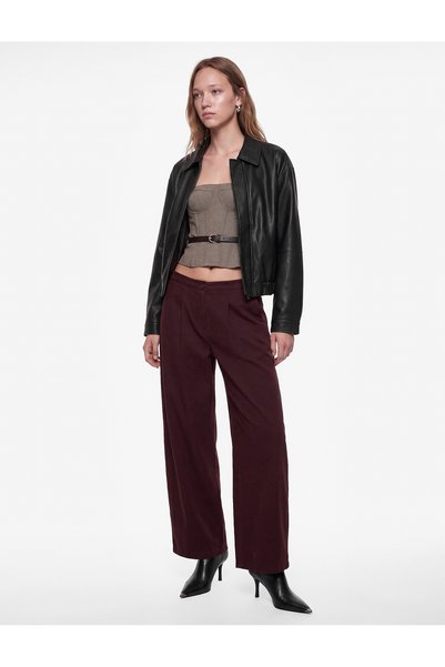 Koton Buttoned Pocketed Cotton Gabardine Barrel Trousers