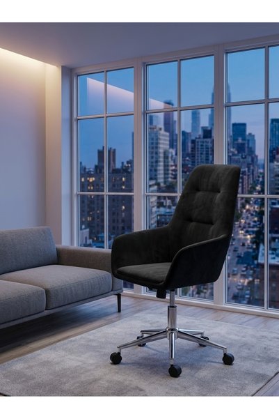 IN HOME STORE Modern Office Chair with Comfortable Backrest and Movable Metal...