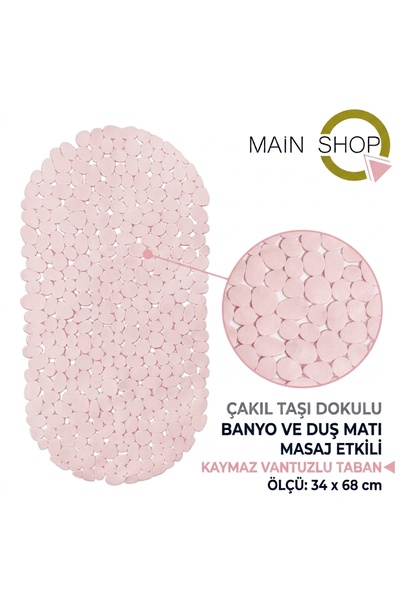 MAİN SHOP Bathroom and Shower Cabin Anti-Slip Mat with Suction Cups, Bathtub ...