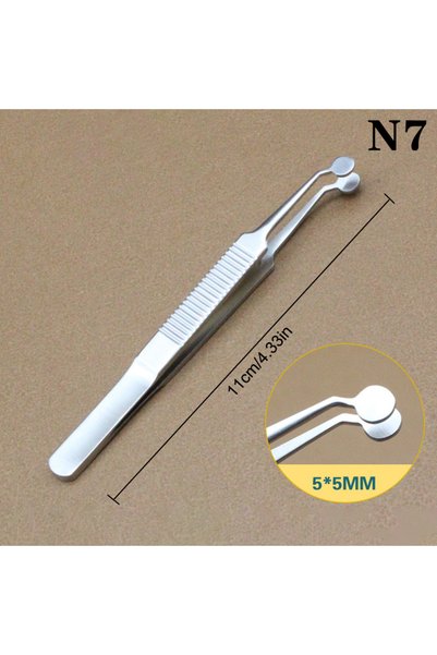 Choice4 N7 Stainless Steel Eyelid Tweezers Meibomian Gland Forceps Women Clip...