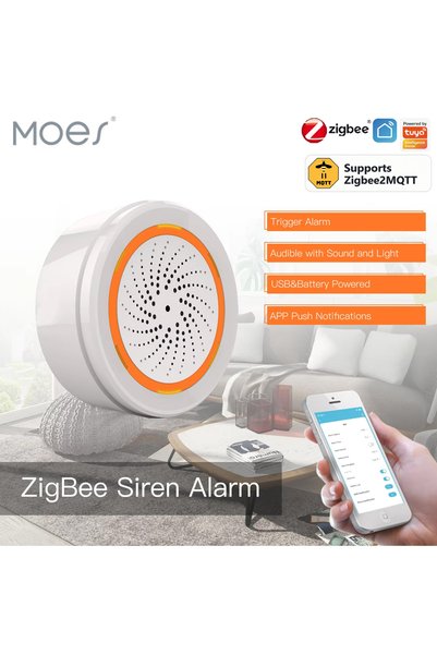 Choice مستشعر صوت وضوء ذكي من MOES Tuya Zigbee2MQTT بقوة 90 ديسيبل، نظام أمان...