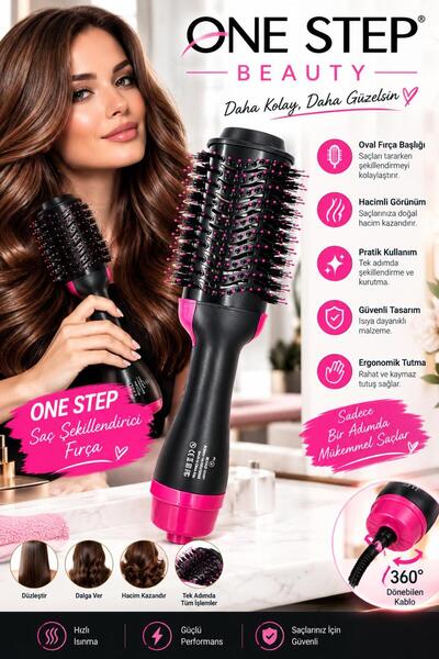One Step Beauty 1200W Saç Kurutma ve Şekillendirici Fön Tarağı