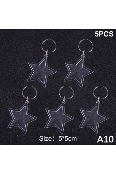 Choice style 10 5pcs Blank Photo Frame Keychain Clear Acrylic Keyring Insert ...