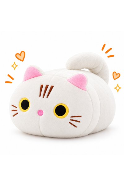 Malvys Jucărie de pluș Pisică albă „Snowy” 25 cm, jucărie Kawaii pentru fete ...