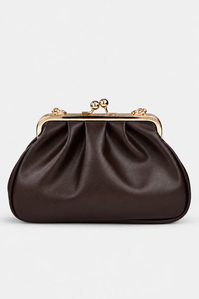 birizmoda Rosel Clutch Çanta - Acı Kahve