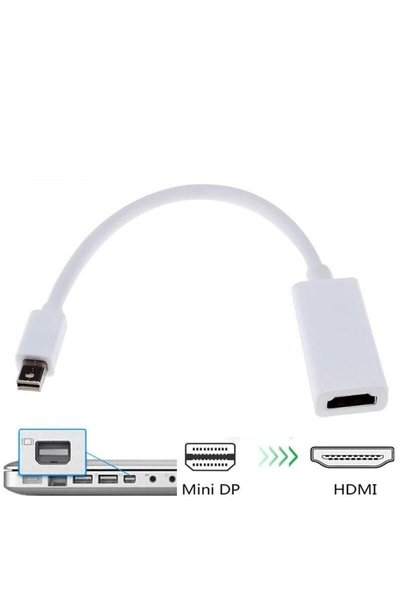 Anunnaki Mini DisplayPort to HDMI Dönüştürücü Adaptör 1080P Full HD MacBook Uyumlu Beyaz