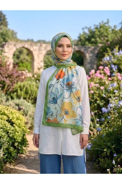 Altınoluk Tekstil شال قطني ناعم بنقشة "دولتشي فيتا"، مجموعة "فلورا".