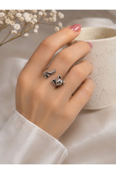 Vesaire Accessories Mutlu Süper Kedi Yuppi Model Antik Eskitme Gümüş Kaplama ...