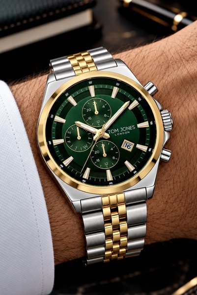 Tom Jones London Authentic Men's Watch - 3 ATM Waterproof - Silver, Gold, and...