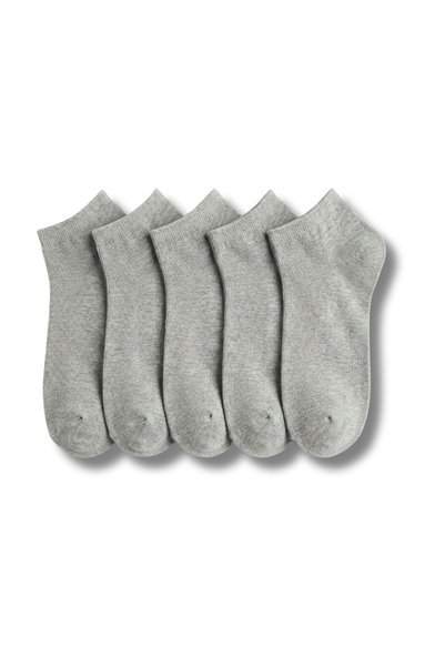 LYKOS جوارب نسائية قطنية باللون الرمادي، عبوة من 5 قطع