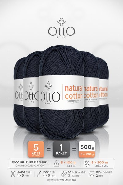 OTTO LINE PRIRODNI PAMUK • Mornarsko plava (6043) • Pakovanje od 5 × 100 gr /...