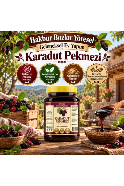 Bozkır yöresel Bozkır Tahin Merkezi Geleneksel Köy Karadut Pekmezi 950 gr (ka...