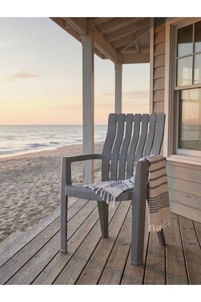 IN HOME STORE Modern and Practical Plastic Chair for Garden and Outdoor Space...