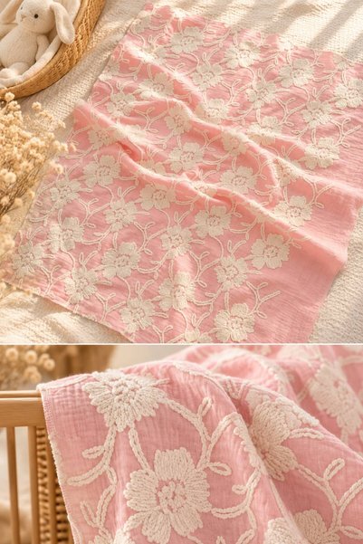 COOLMINIES Double Layer Chenille Textured Premium Muslin Newborn Baby Blanket...