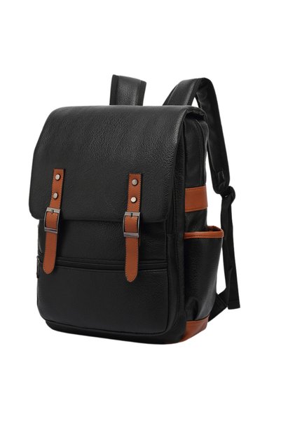 Versatyx Rucsac multifuncțional pentru laptop și călătorie, exterior din piel...