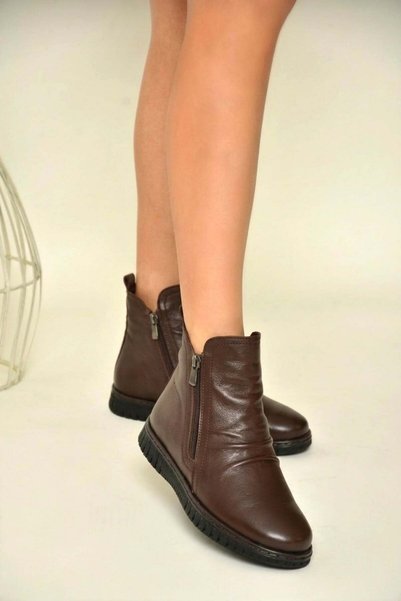 Fox Shoes تي 555366303   حذاء نسائي بني من الجلد الطبيعي مريح لتقويم العظام