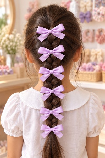 Toka Perisi Candy Color Lilac Ribbons 6-Piece Children's Buckle Set-3Cm Metal...
