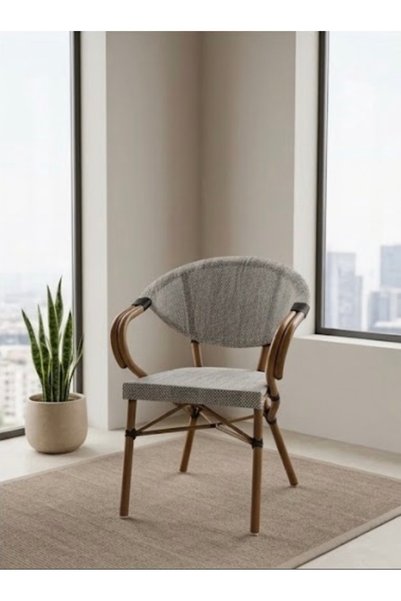 IN HOME STORE Modern French Design Bamboo Chair Elegant and Comfortable