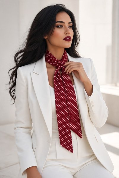 maia Patterned Burgundy Viscose Long Scarf - 150x6 cm
