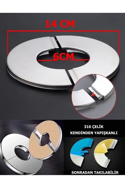KURBE 14x6x6 cm Paslanmaz Çelik Sonradan Takılabilir Kendinden yapışkanlı Mus...
