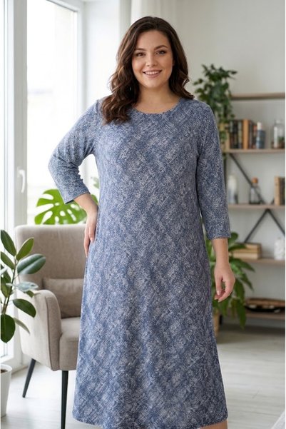 elma abone ROCHIE DE DAMĂ MĂRIME MARE, DIN BUMBAC PEȘTUIT, CU IMPRIMEU PIGMENTAT