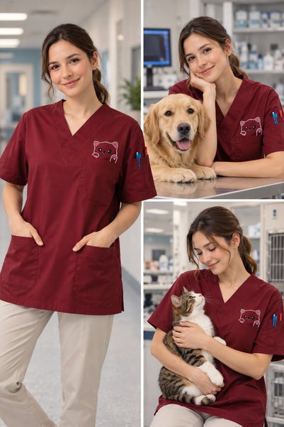 mirach Uniformă medicală veterinară de top, premium, cu buzunare suplimentare...