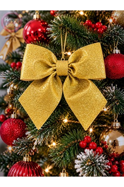 Happyland Gold Silvery Eva Big Bow Gold Yellow 35 Cm