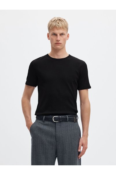 SELECTED Tricou reiat, croială slim