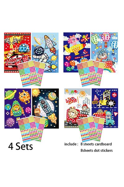 Choice1 B Funny Puzzle Dot Stickers For Kids Cute Cartoon Animal Drawing Mosa...