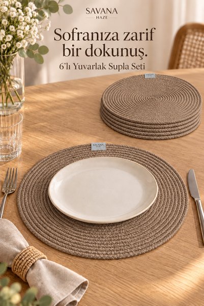 Generic Brand Stylish 6-Piece Knitted Supla Set, Dining Table Set, Elegant an...