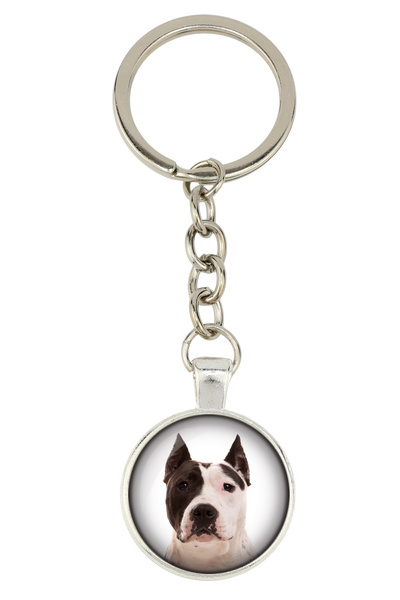 Art - Dog American Staffordshire Terrier - breloc cu fotografia ta, decorațiu...