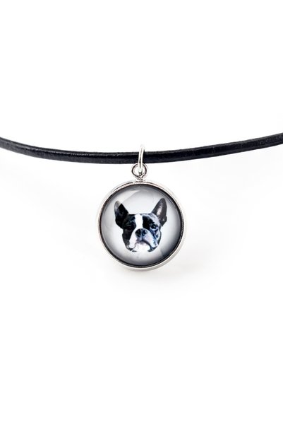 Art - Dog Boston Terrier - pandantiv pentru colier cu fotografia ta, lucrat m...