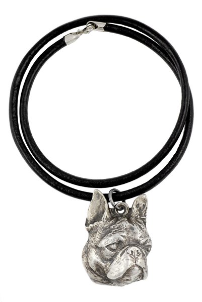 Art - Dog Boston Terrier - Colier cu câine, pandantiv placat cu argint pentru...