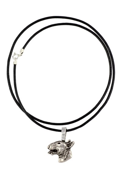 Art - Dog Bull Terrier, Bully II - Colier cu pandantiv câine, placat cu argin...