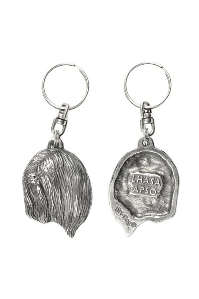 Art - Dog Lhasa Apso - Pandantiv placat cu argint cu un câine într-o cutie de...