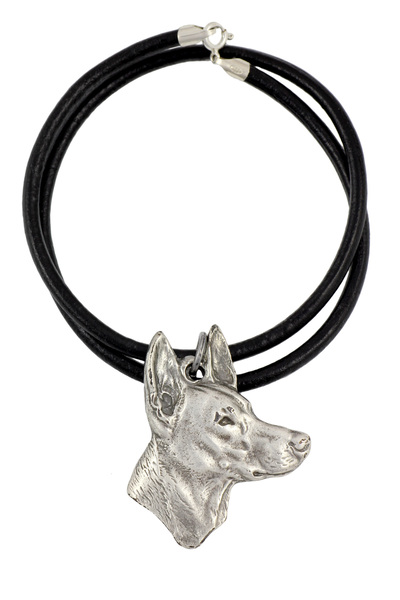 Art - Dog Colier Pharaoh Hound cu câine, pandantiv placat cu argint pentru iu...