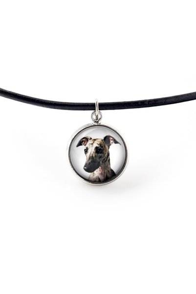 Art - Dog Whippet - pandantiv pentru colier cu fotografia ta, lucrat manual, ...