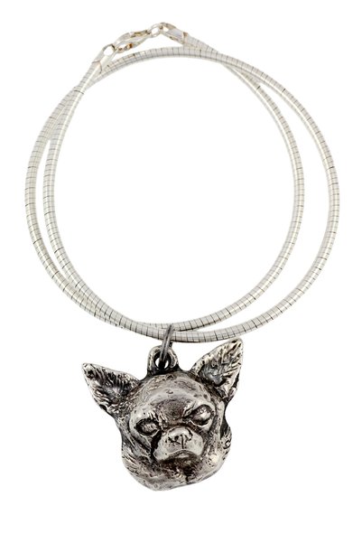 Art - Dog Chihuahua cu păr scurt - Colier cu câine, bijuterii unice pentru iu...