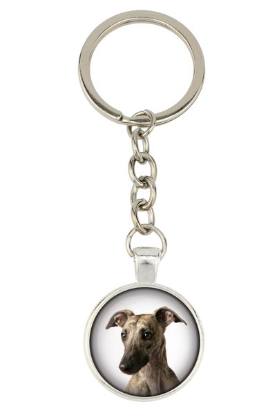 Art - Dog Whippet - breloc cu fotografia ta, decorațiune pentru chei, pandant...