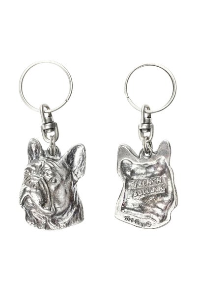Art - Dog Bulldog francez - Pandantiv câine placat cu argint, decorațiune pen...